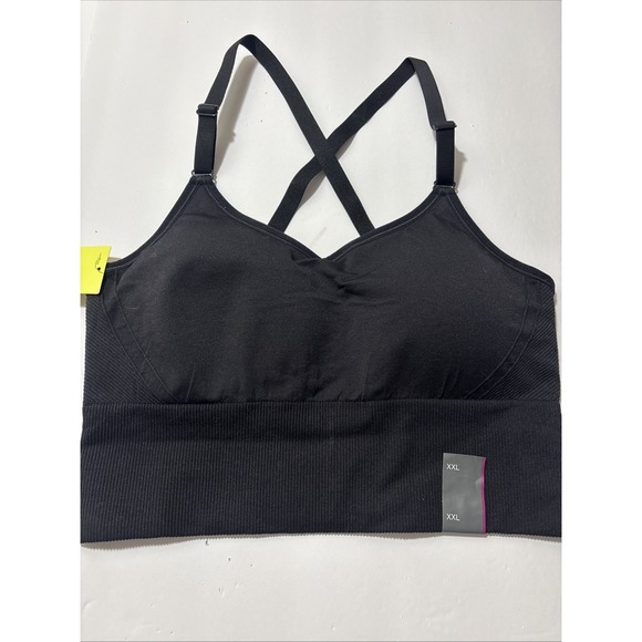 all in motion Other - All Motion Women Seamless Medium Support Sports Bra Black Plus XXL 214-05-5376